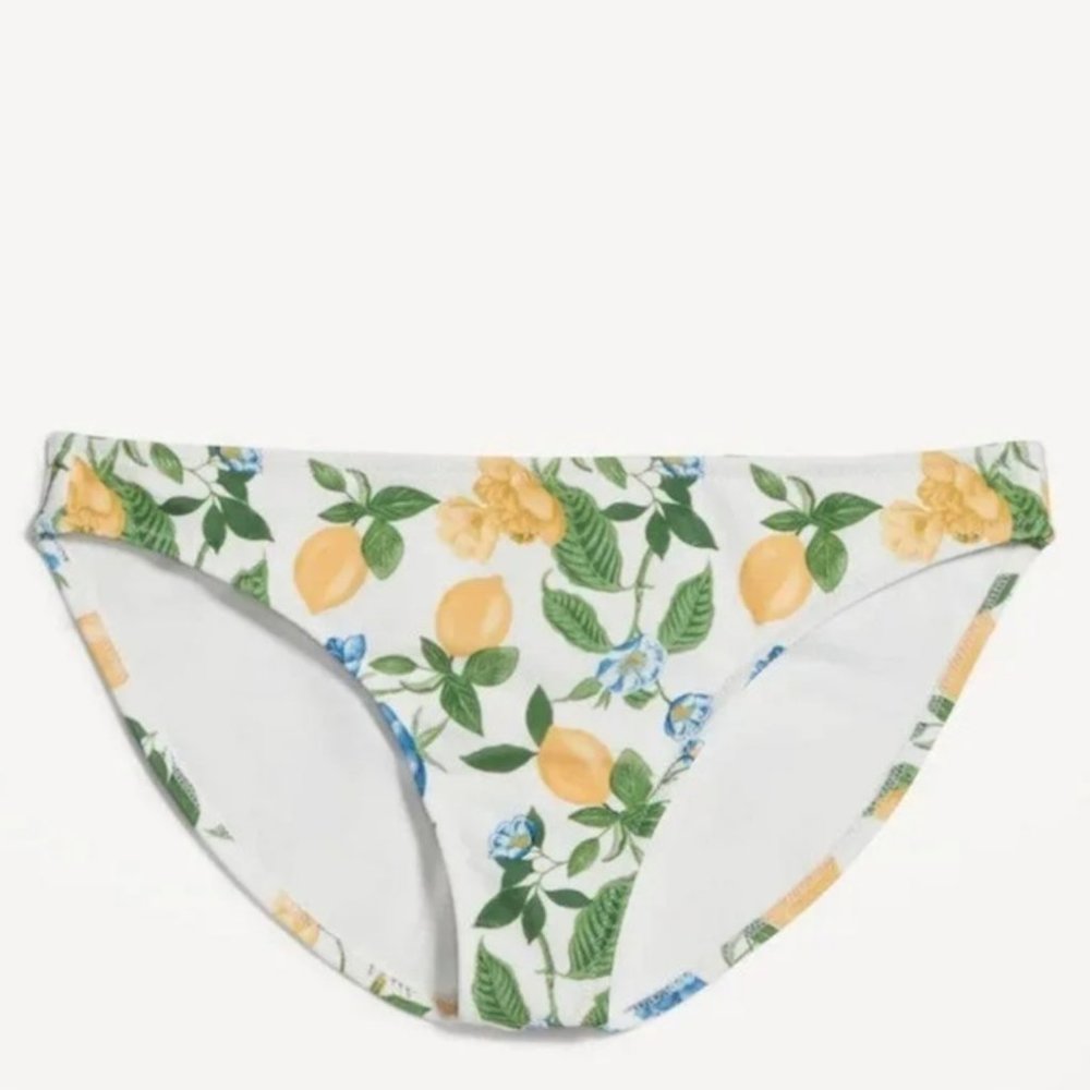 NWT Old Navy Women's Lemon Floral Print Low Rise Bikini Swim Bottom - Size 3X